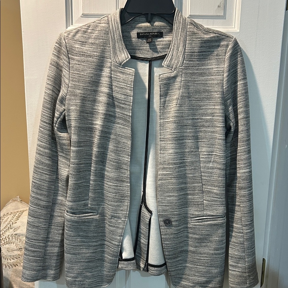 Banana Republic Striped Gray Blazer